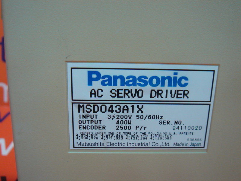 PANASONIC AC SERVO DRIVER MSD043A1X - PLC DCS SERVO Control MOTOR